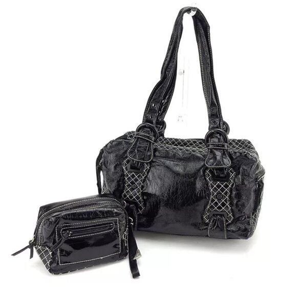 Francesco Biasia Shoulder bag Black White Woman Authentic